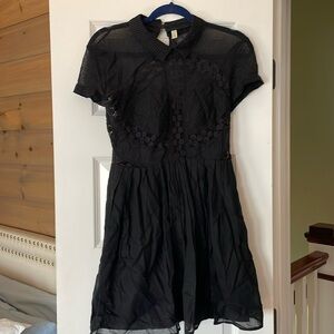 Free People Black Mini Dress with Pockets, Size 4